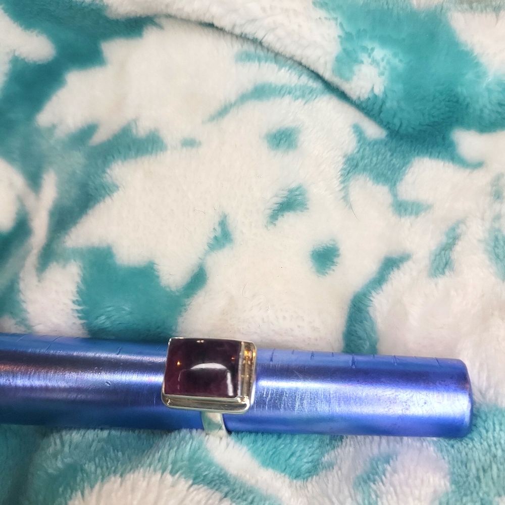 Sterling silver Square purple Agate ring
